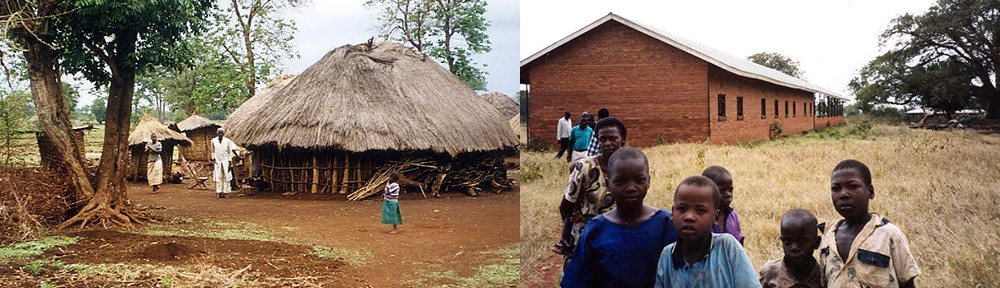 Village hut and first school
