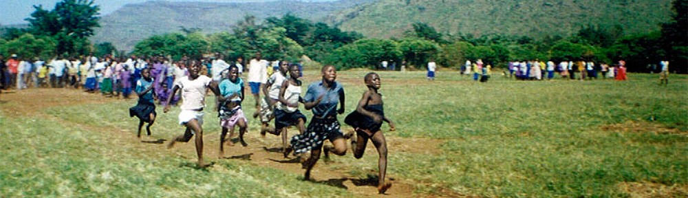 Village girls running